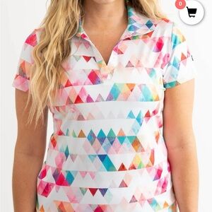 NWT Yatta women’s size medium golf polo design-the colors of life